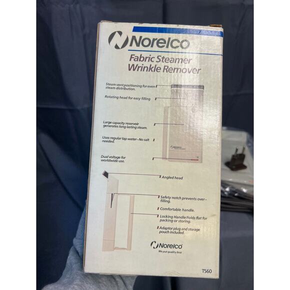 Vintage Norelco Travel Care Fabric Steamer/Wrinkle Remover Model TS60 White NIP! - Picture 4 of 6
